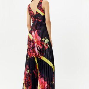 NWT Coast Women Maxi Floral Pleated Dress WEDDING VACATION Size 12